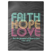 Faith Hope Love Christelijke Bijbel Verse Retro Klembord (Achterkant)