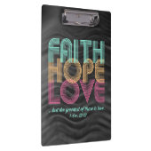 Faith Hope Love Christelijke Bijbel Verse Retro Klembord (Rechts)