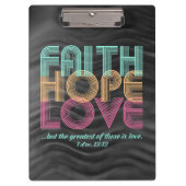 Faith Hope Love Christelijke Bijbel Verse Retro Klembord (Voorkant)
