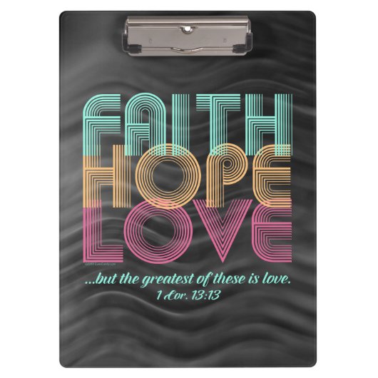 Faith Hope Love Christelijke Bijbel Verse Retro Klembord (Voorkant)