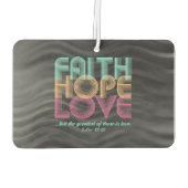 Faith Hope Love Christelijke Bijbel Verse Retro Luchtverfrisser (Achterkant)