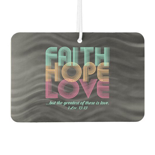 Faith Hope Love Christelijke Bijbel Verse Retro Luchtverfrisser (Voorkant)