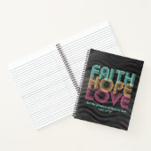Faith Hope Love Christelijke Bijbel Verse Retro Notitieboek (Binnen)