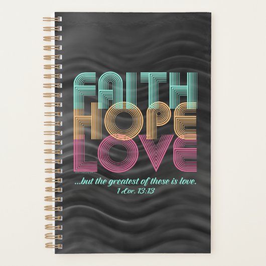 Faith Hope Love Christelijke Bijbel Verse Retro Planner (Voorkant)