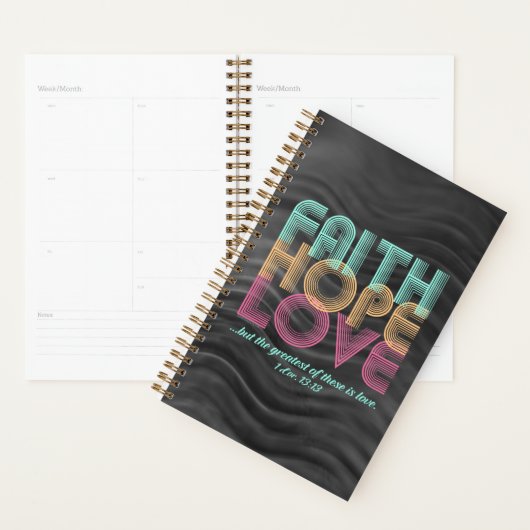Faith Hope Love Christelijke Bijbel Verse Retro Planner (Display)