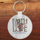 Faith Hope Love Christelijke Bijbel Verse Sleutelhanger (Achterkant)