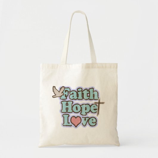 Faith Hope Love Christelijke Canvas tas (Voorkant)