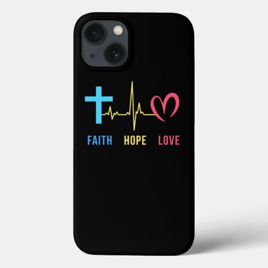 Faith Hope Love Christelijke hartslag Case-Mate iPhone Case (Achterkant)