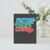 Faith Hope Love Christelijke Religieuze Jesus Briefkaart (Staand voorkant)