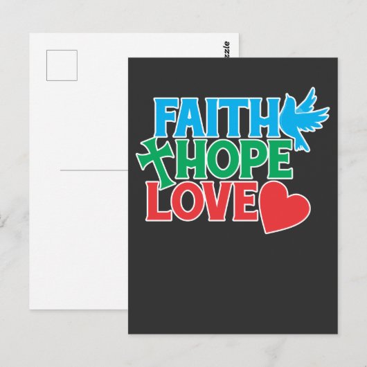 Faith Hope Love Christelijke Religieuze Jesus Briefkaart (Voorkant / Achterkant)
