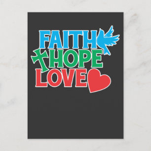 Faith Hope Love Christelijke Religieuze Jesus Briefkaart