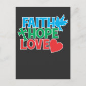 Faith Hope Love Christelijke Religieuze Jesus Briefkaart (Voorkant)