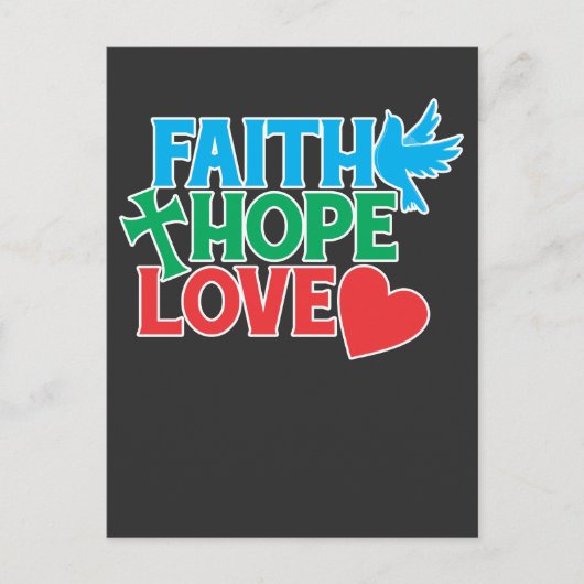 Faith Hope Love Christelijke Religieuze Jesus Briefkaart (Voorkant)