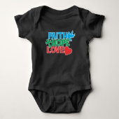 Faith Hope Love Christelijke Religieuze Jesus Romper (Voorkant)
