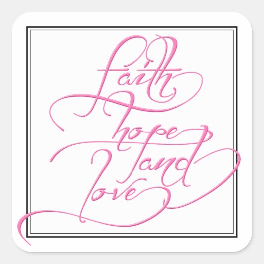 Faith Hope Love Christelijke Wedding Stickers (Voorkant)