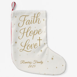 Faith Hope Love Christian Christmas Stocking Kleine Kerstsok