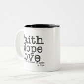 Faith Hope Love Coffee Mok (Voorkant links)