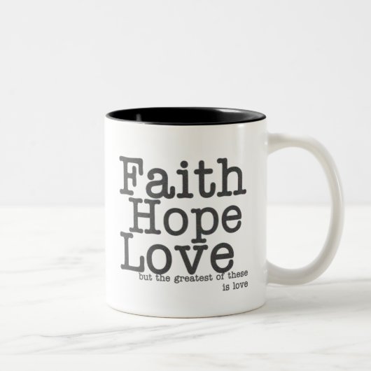 Faith Hope Love Coffee Mok (Rechts)
