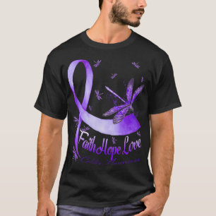 Faith Hope Love Colitis Awareness Dragonfly T-shirt