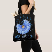 Faith Hope Love Colon Cancer Awareness Flower Tote Bag (Dichtbij)