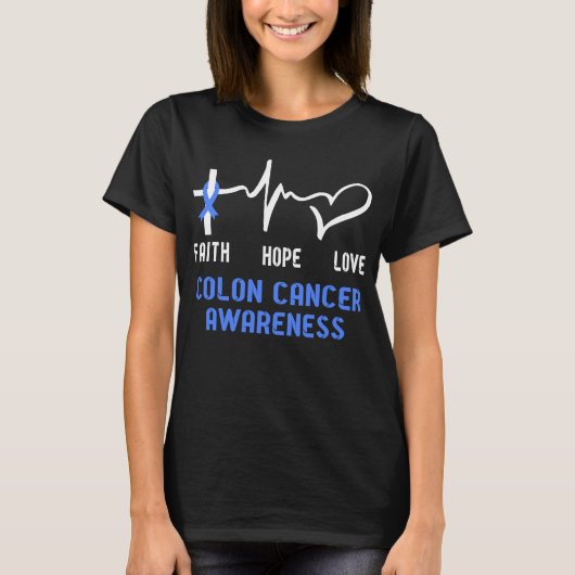 Faith Hope Love Colon Cancer Awareness T-shirt (Voorkant)