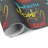 Faith Hope Love Colorful Christelijk Gift Cadeaupapier (Rol Hoek)