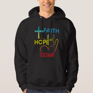 Faith Hope Love Colorful Christelijk Gift Hoodie