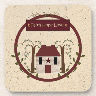 Faith Hope Love Cork Onderzetter