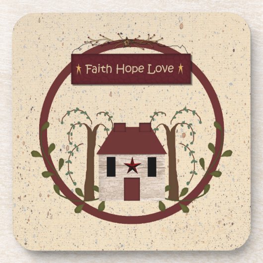 Faith Hope Love Cork Onderzetter (Voorkant)