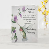 Faith Hope Love Couple Jubileum Blessing Kaart (Gele Bloem)