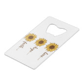 Faith Hope Love Creditkaart Flessenopener (Voorkant Gekanteld)