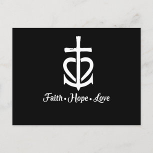 Faith Hope Love Cross Anchor Heart Jesus Aankondigingskaart