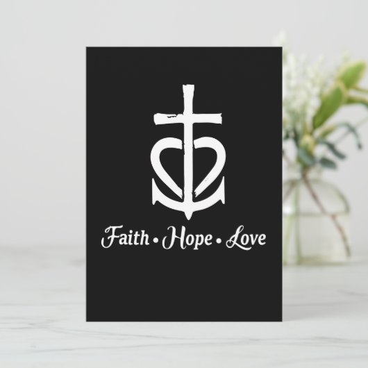 Faith Hope Love Cross Anchor Heart Jesus Save The Date (Staand voorkant)