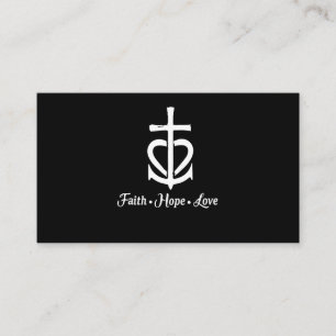 Faith Hope Love Cross Anchor Heart Jesus Visitekaartje