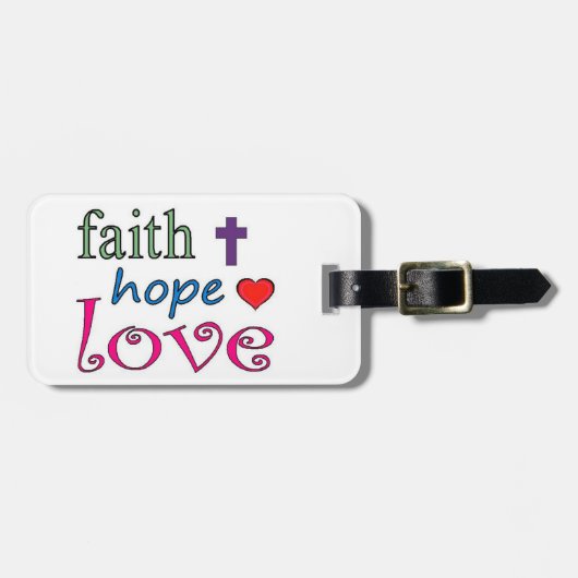 Faith Hope Love Cross Heart Bagagelabel (Voorkant horizontaal)