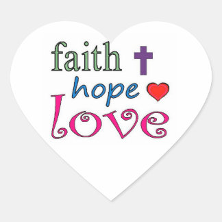 Faith Hope Love Cross Heart Hart Sticker