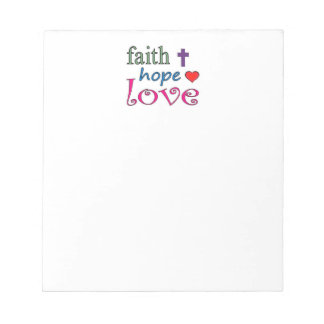 Faith Hope Love Cross Heart Notitieblok