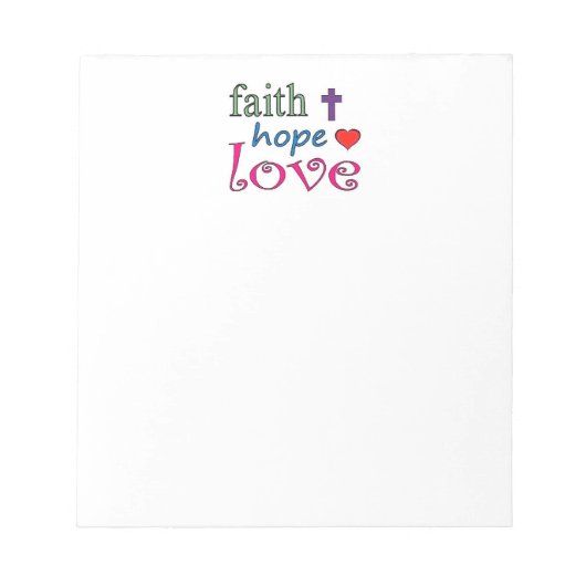 Faith Hope Love Cross Heart Notitieblok (Voorkant)