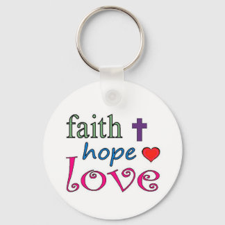 Faith Hope Love Cross Heart Sleutelhanger