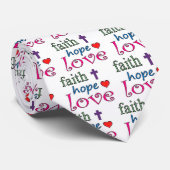 Faith Hope Love Cross Heart Stropdas (Opgerold)