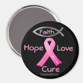 Faith Hope Love Cure gotGod316.com Roze Lint Magneet (Voorkant / Achterkant)