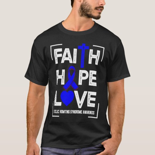 Faith Hope Love Cyclic Vomiting Syndrome Awareness T-shirt (Voorkant)