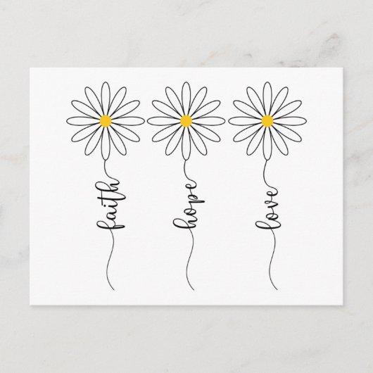 Faith Hope Love Daisies Briefkaart (Voorkant)