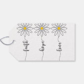Faith Hope Love Daisies Cadeaulabel (Achterkant Horizontaal)