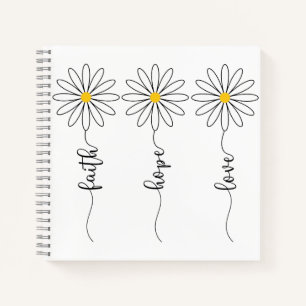 Faith Hope Love Daisies Journal Notitieboek