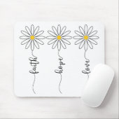Faith Hope Love Daisies Muismat (Met muis)