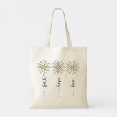 Faith Hope Love Daisies Tote Bag (Achterkant)