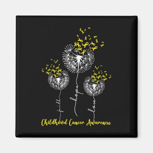Faith Hope Love Dandelion Childhood Cancer Awarene Magneet (Voorkant)