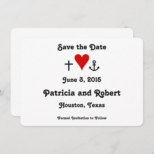 Faith Hope Love | Datum opslaan Save The Date (Voorkant / Achterkant)