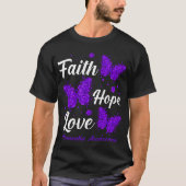 Faith Hope Love Dementia Awareness Butterfly T-shirt (Voorkant)